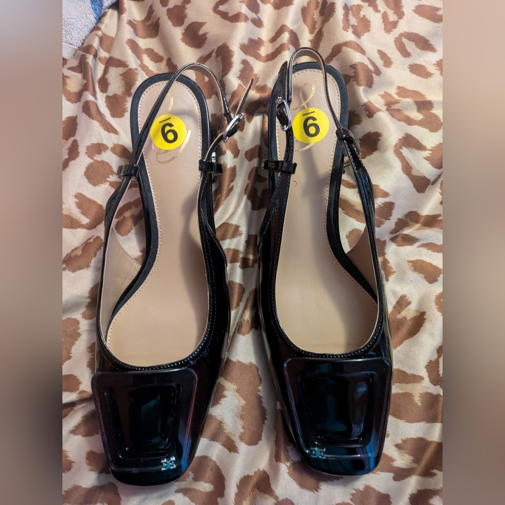 Elegant Black Slingback Women's Shoes